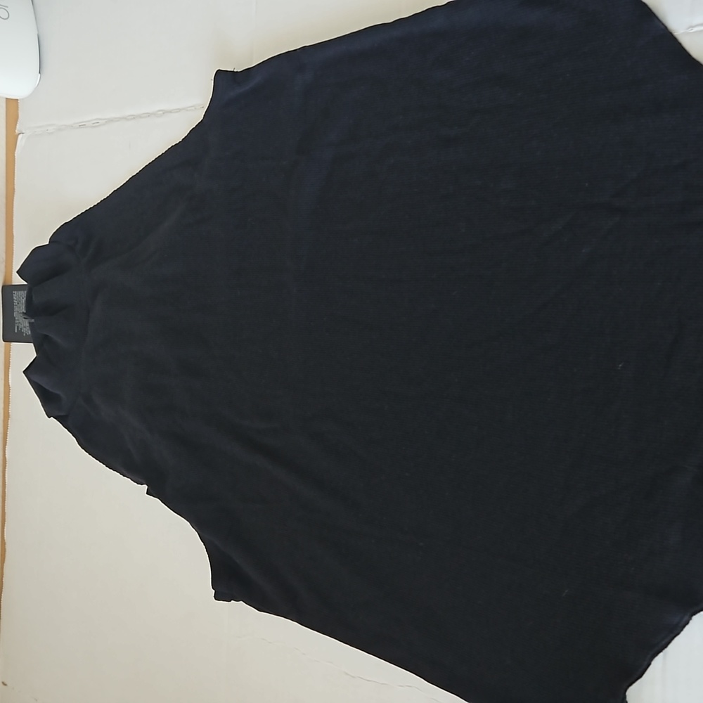 Chaser Ruffle Back Ribbed Tank Top , Black, M, NWT - Picture 4 of 6
